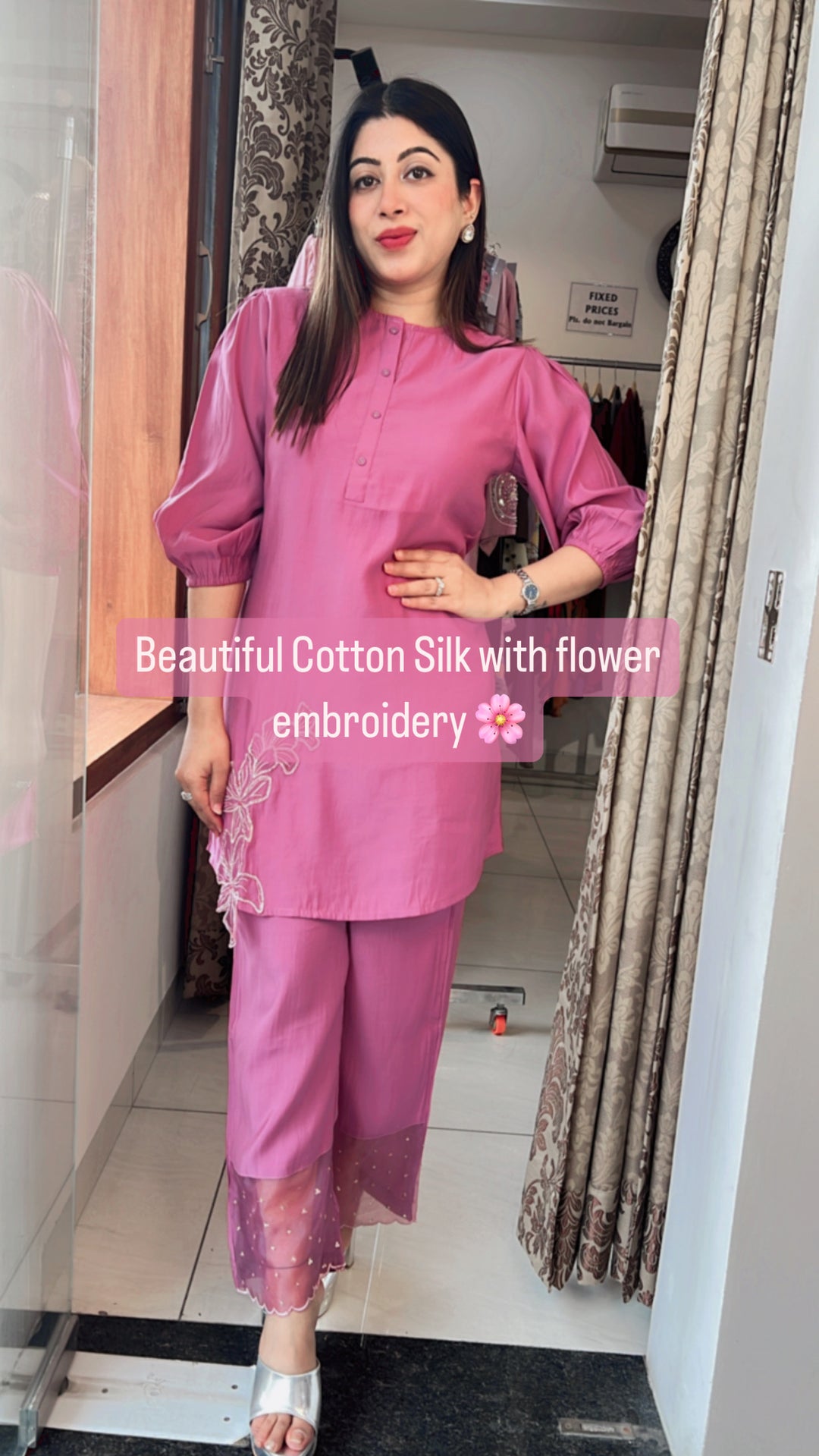 COTTON SILK CO-ORD SET - AR 5652