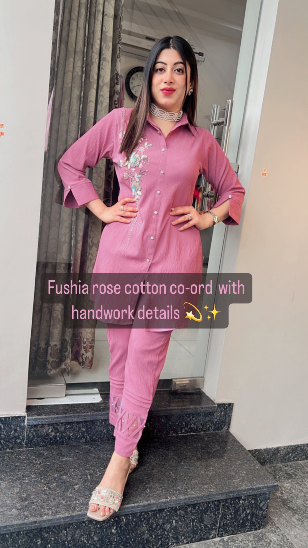 ONION COLOR HANDWORKED CO-ORD SET - AR 5691