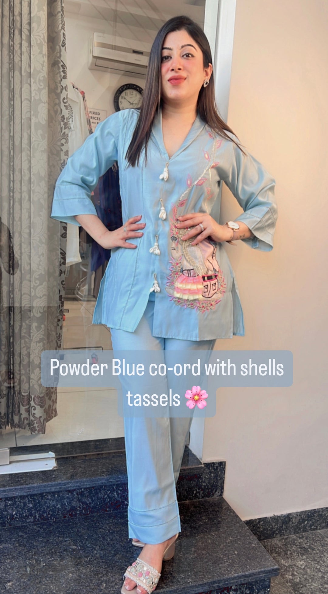 POWDER BLUE CO-ORD SET - AR 5700