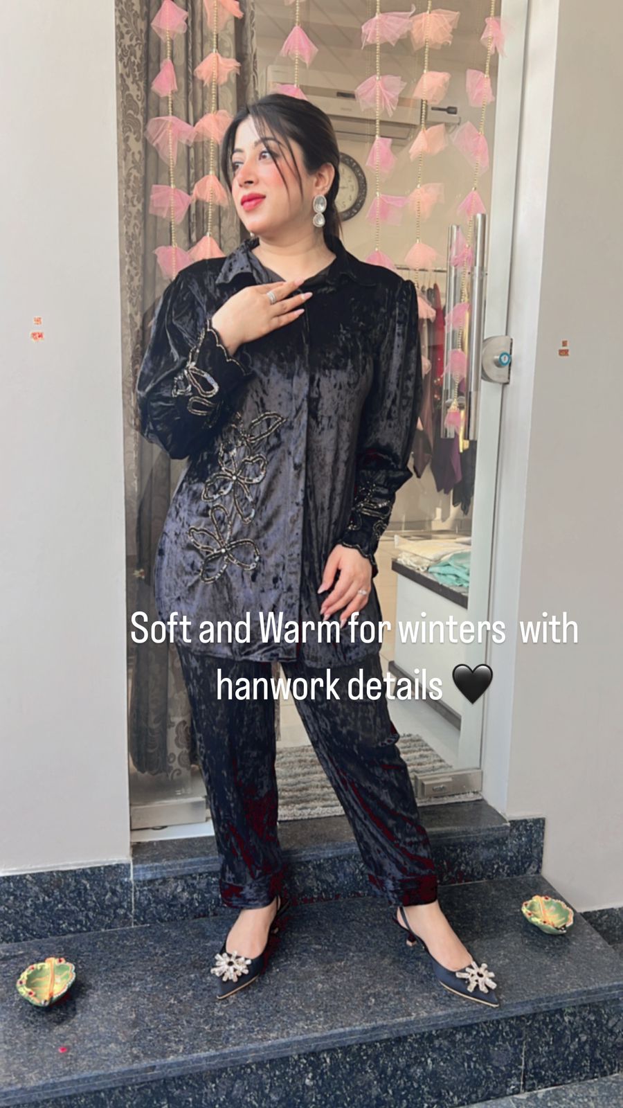 BLACK CO-ORD WITH HANDWORK DETAILS