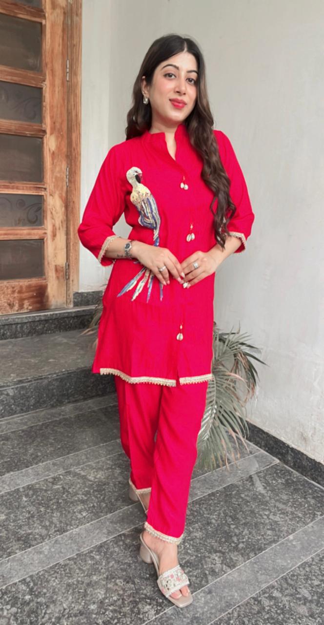 COTTON SILK PARROT CO-ORD