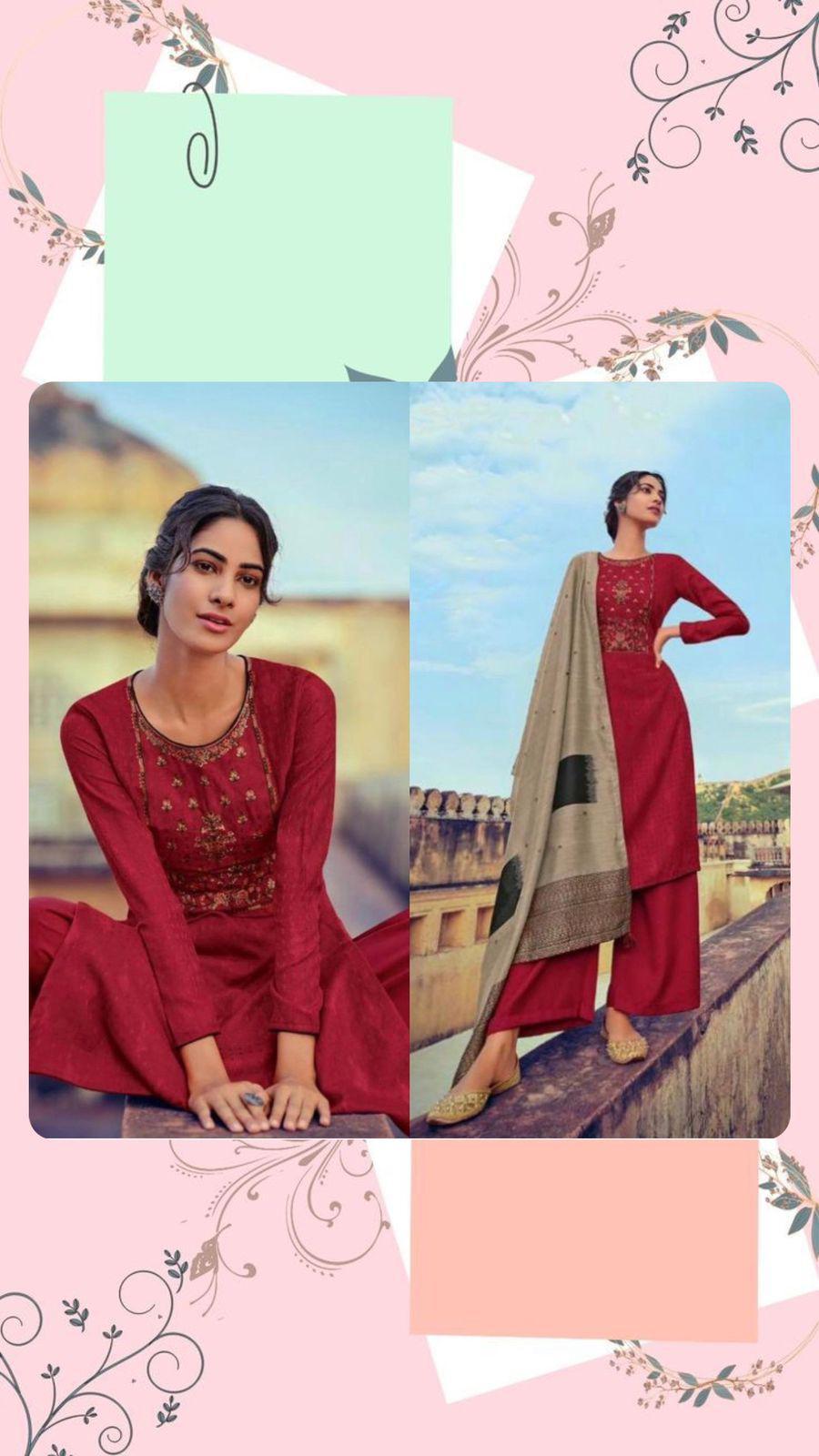 RED PASHMINA WINTER SUIT