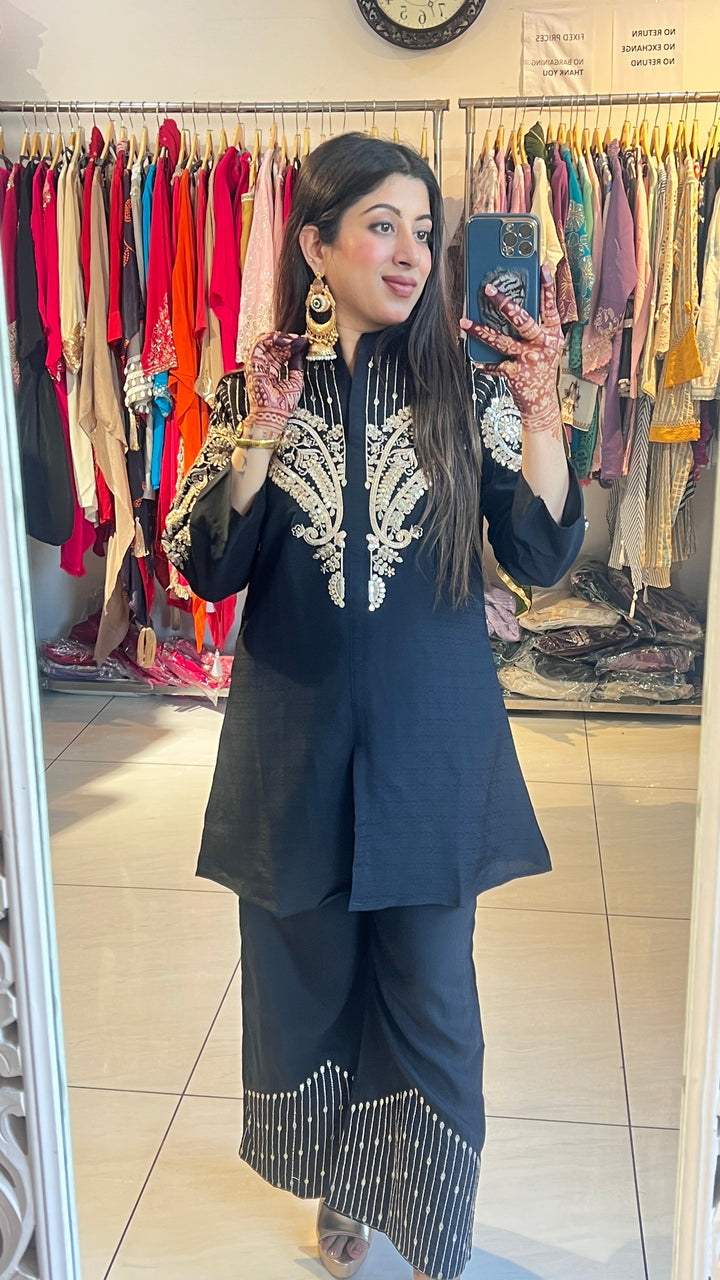 NORA-BLACK FESTIVE TWO PIECE CO-ORD