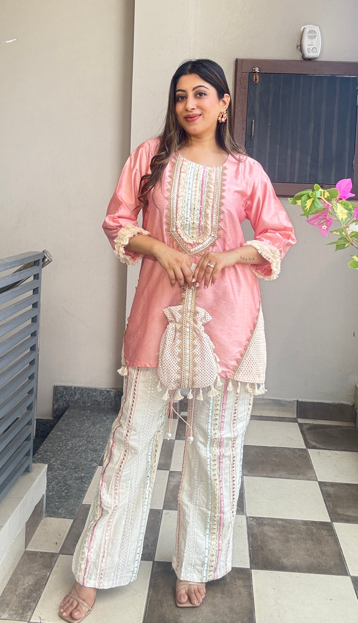 "zainab"-festive set with potli bag