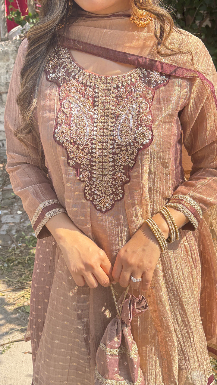 "Bushra"-festive three piece set