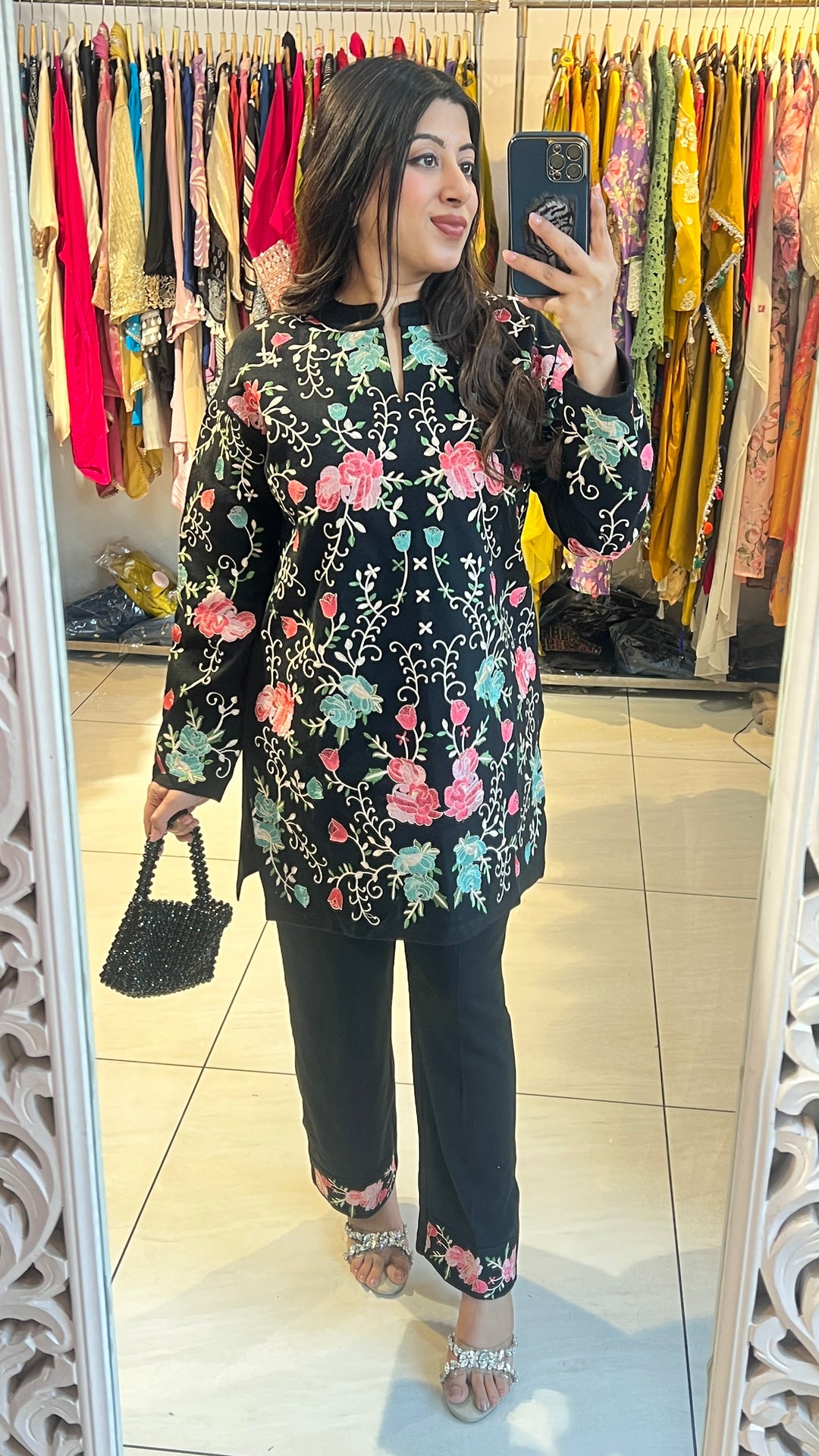 "ADIL"-FLORAL EMBROIDERY CO-ORD