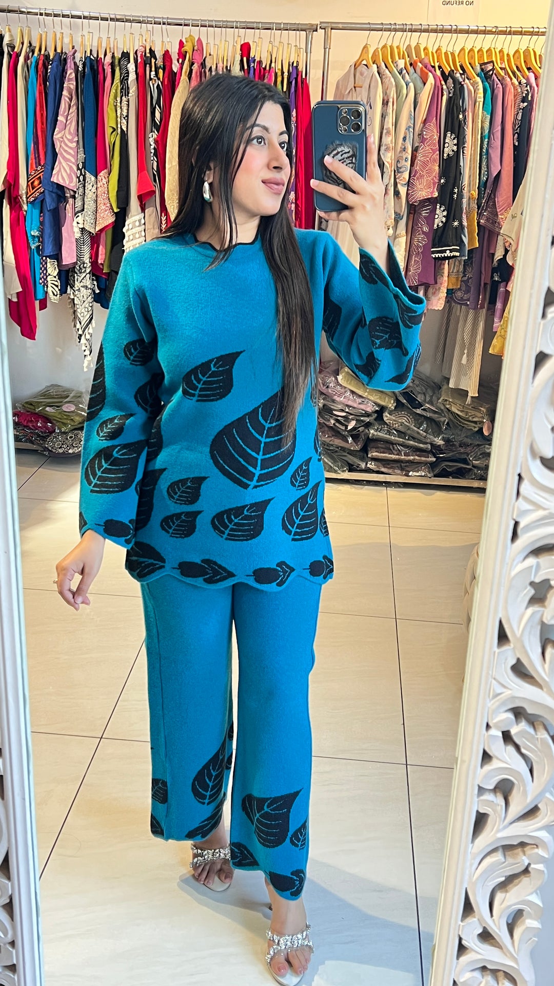 "AZMARA"-LEAF KNITTED WOOLEN CO-ORD