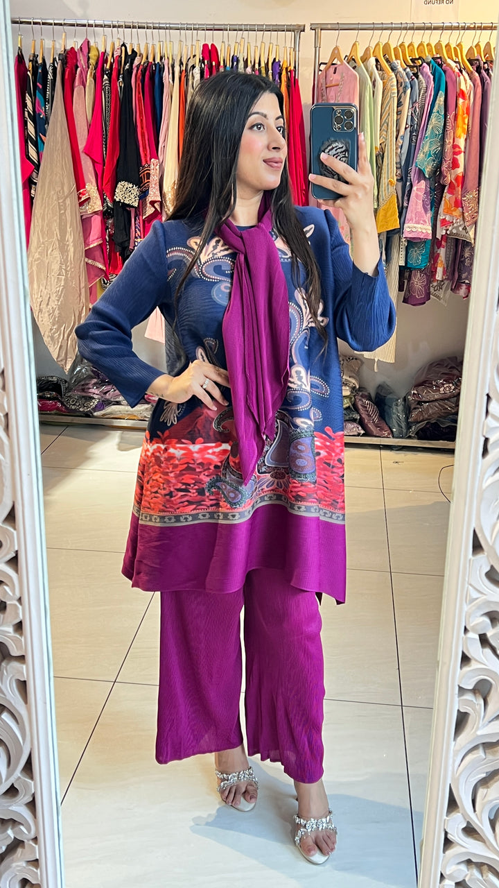 "VANI"-KOREAN CO-ORD WITH SCARF