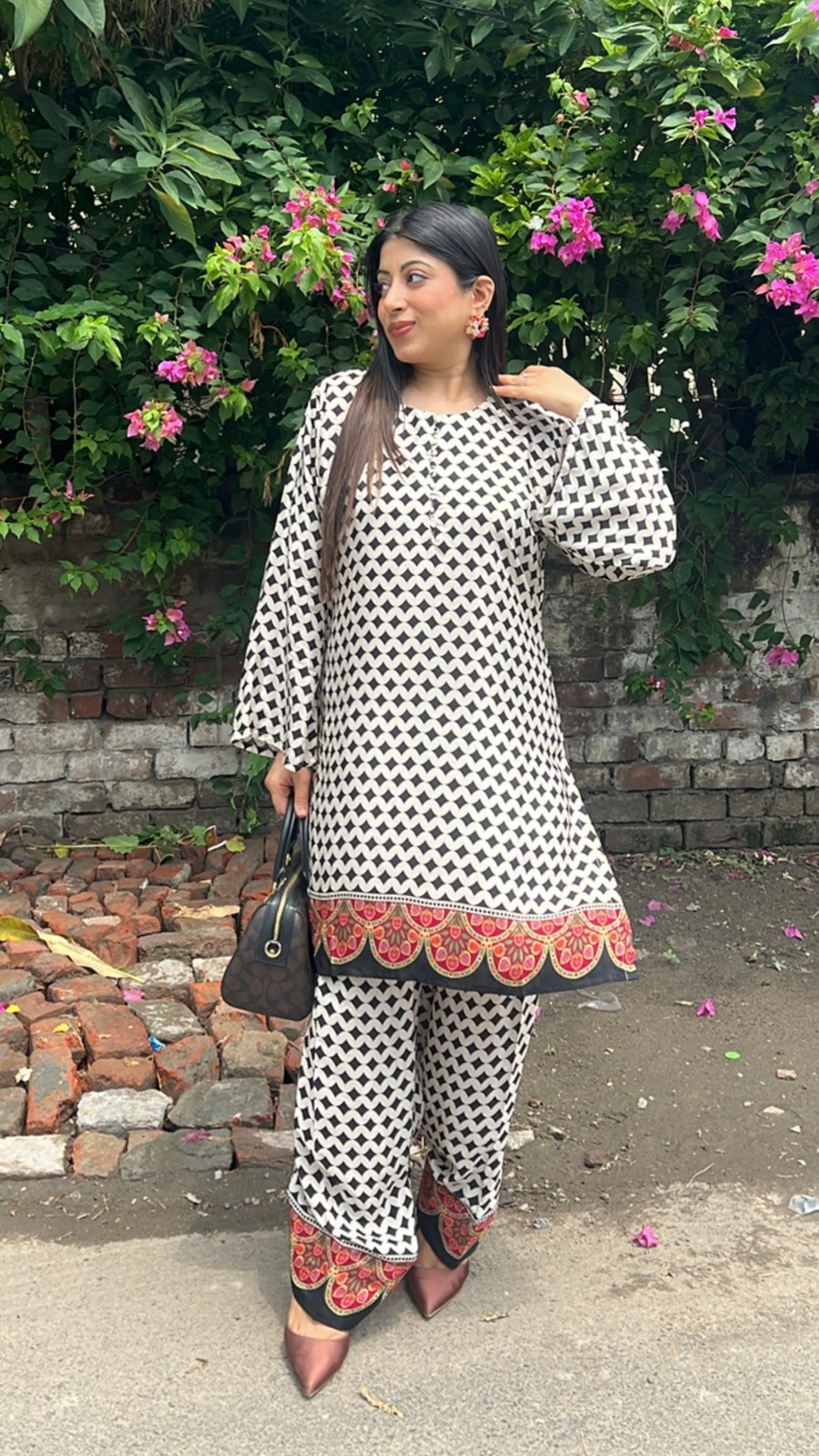 "VIBHA"-CREPE TWO PIECE SET