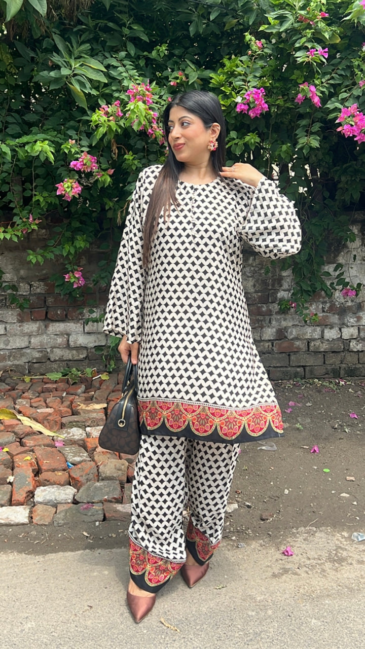 "VIBHA"-CREPE TWO PIECE SET