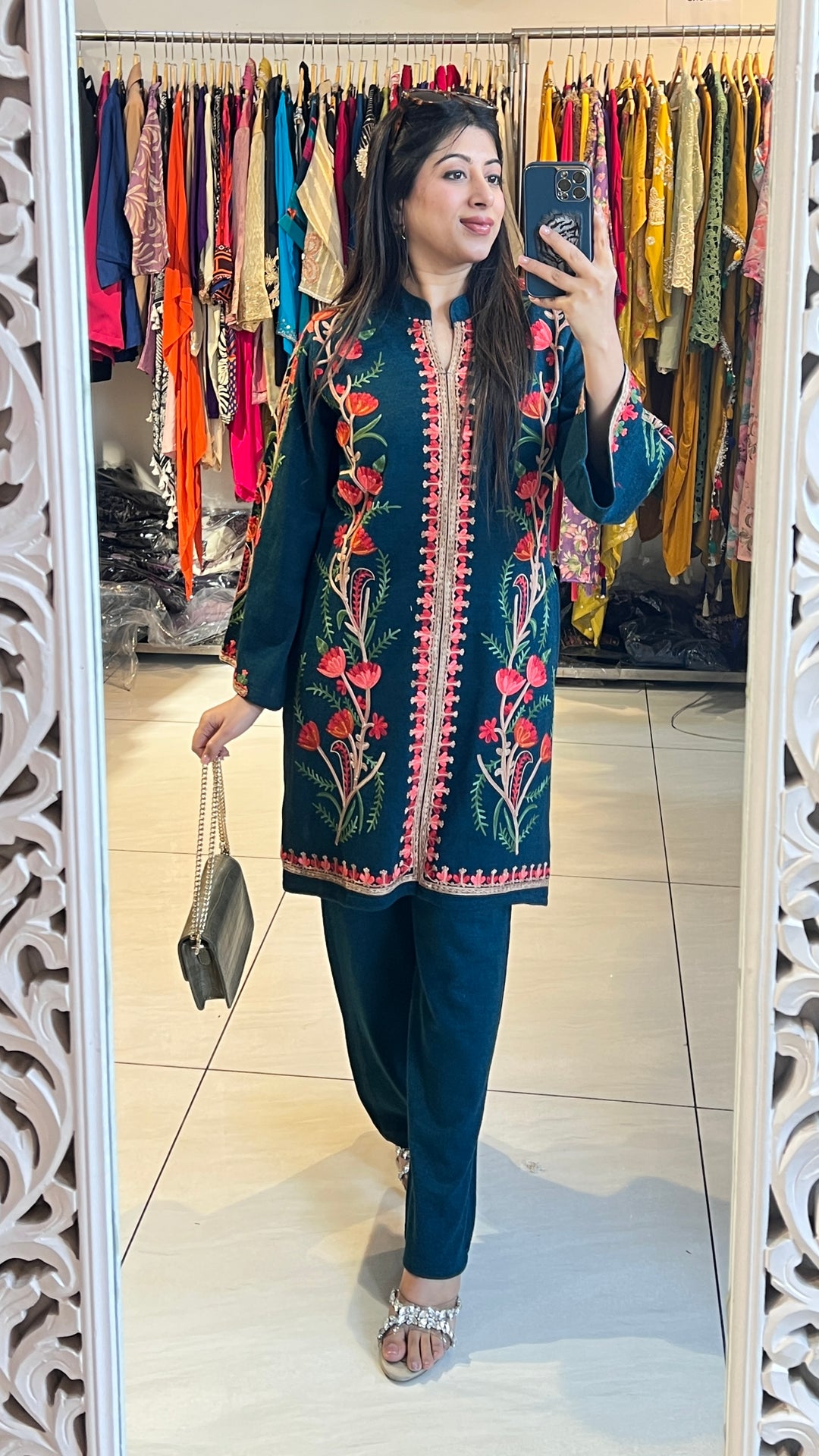 "MYSHA"-FLORAL EMBROIDERY WOOLEN CO-ORD
