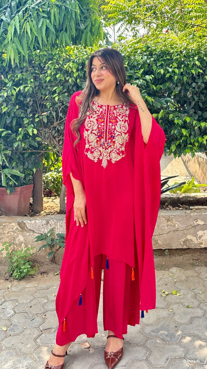 FESTIVE EDIT INTRICATE EMBROIDERY KAFTAN SET
