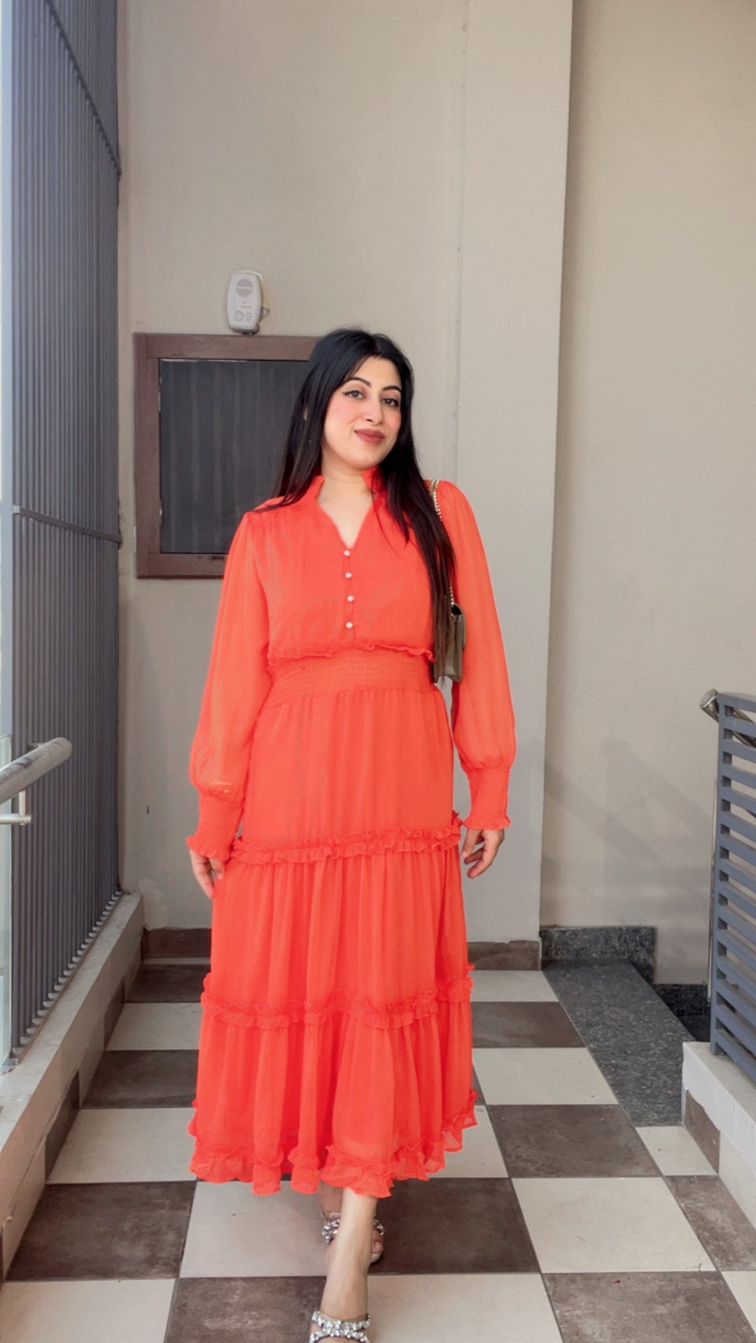 "NAZNEEN"-Textured Maxi Dress
