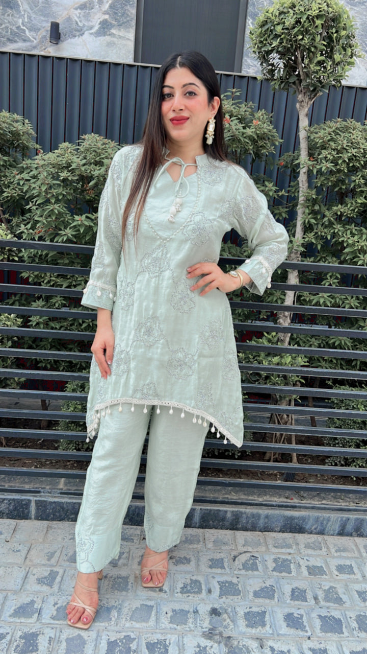 MIHANI-SEA GREEN TWO PIECE SET