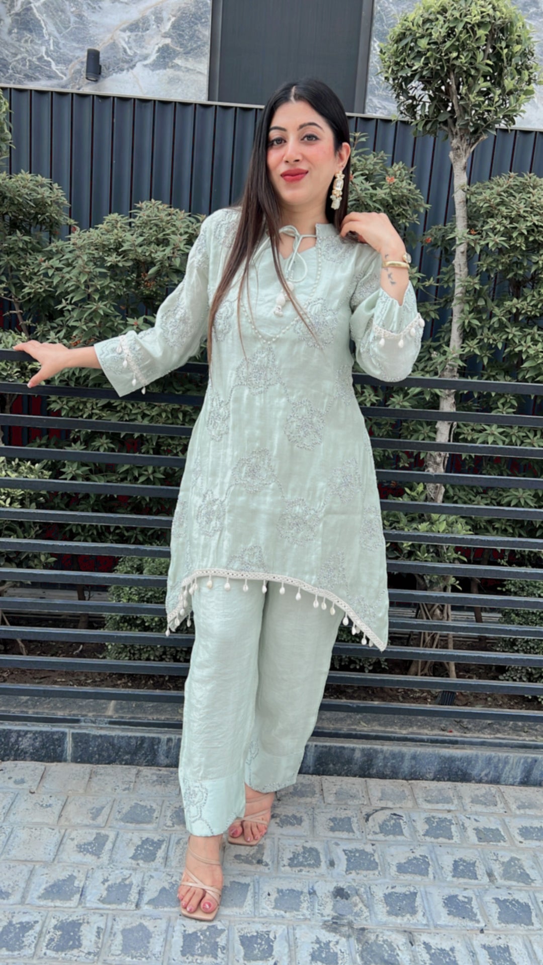 MIHANI-SEA GREEN TWO PIECE SET