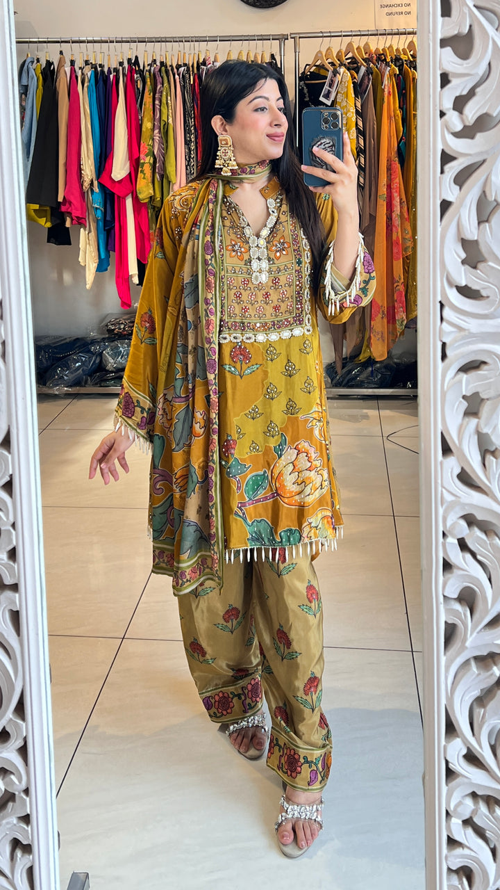 "AMBER"-FARSHI SALWAR CREPE SUIT