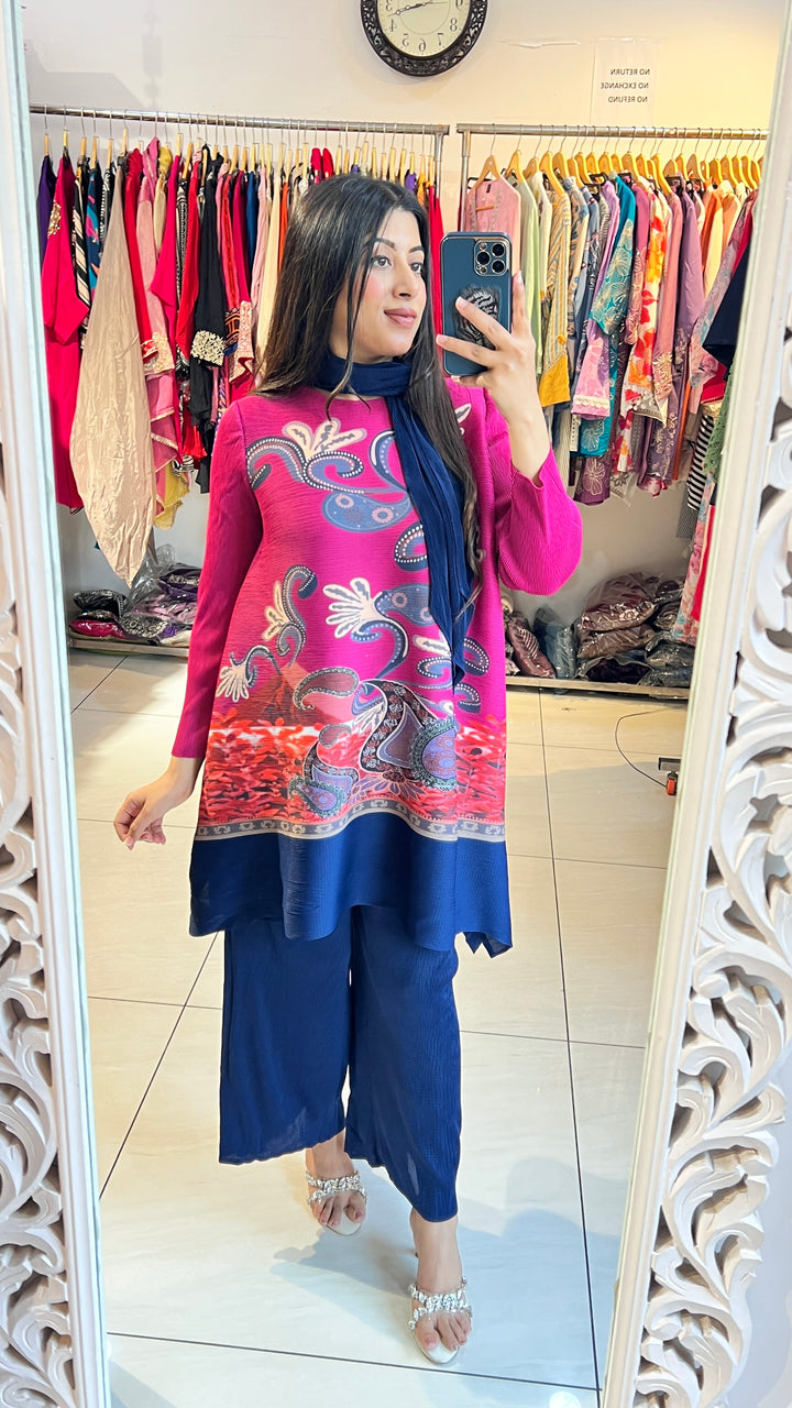 "VANI"-KOREAN CO-ORD WITH SCARF