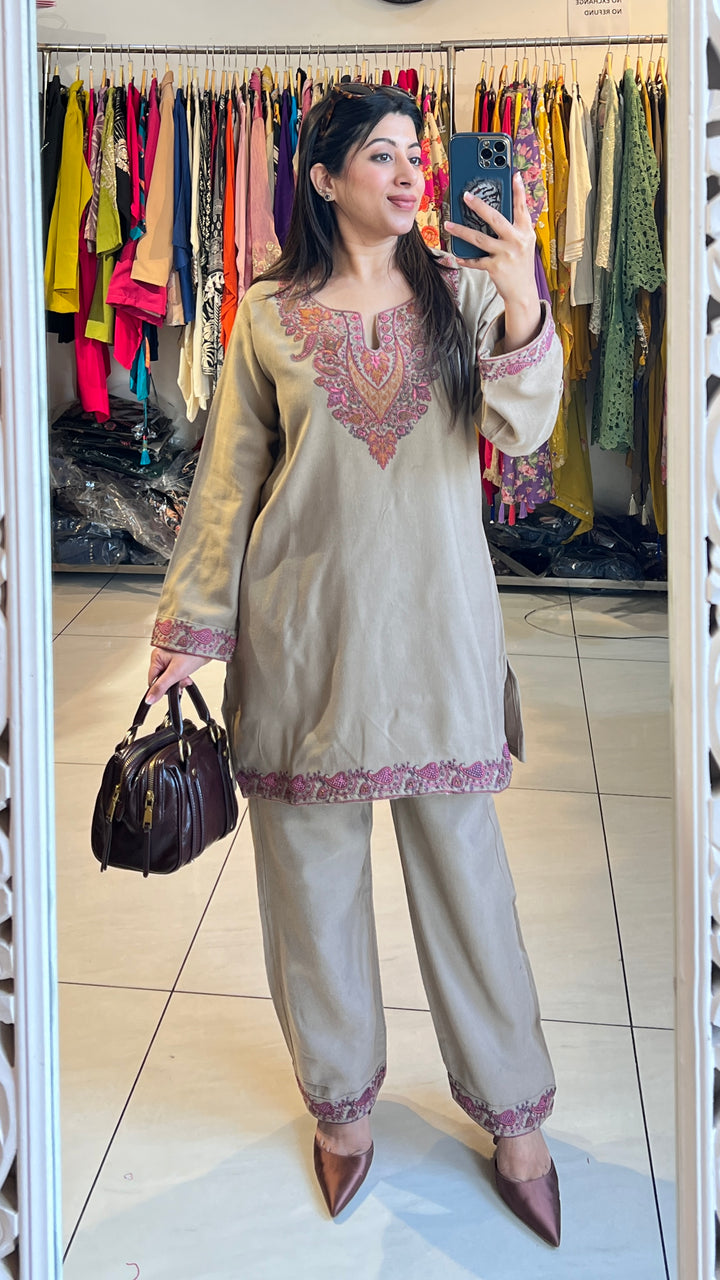 "ISHNIYA"-WINTER EMBROIDERED CO-ORD