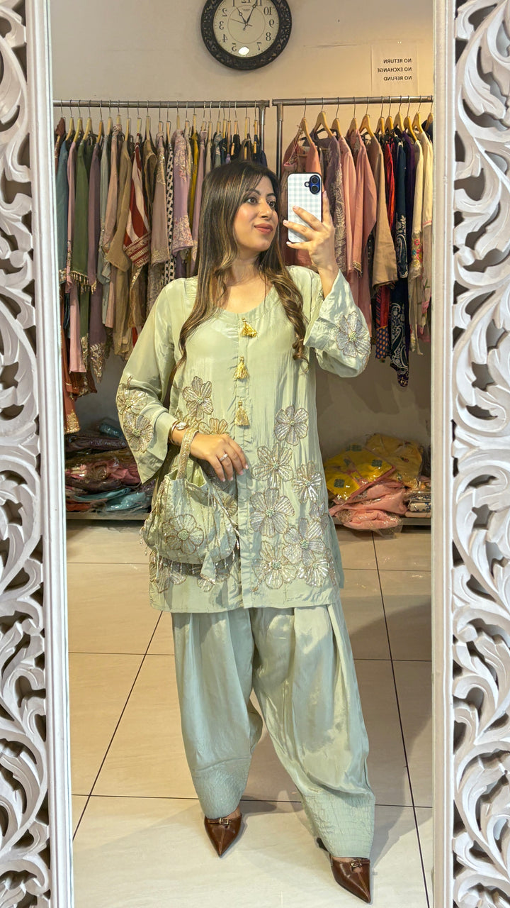 "ZAHRA"-FESTIVE CO-ORD WITH POTLI BAG