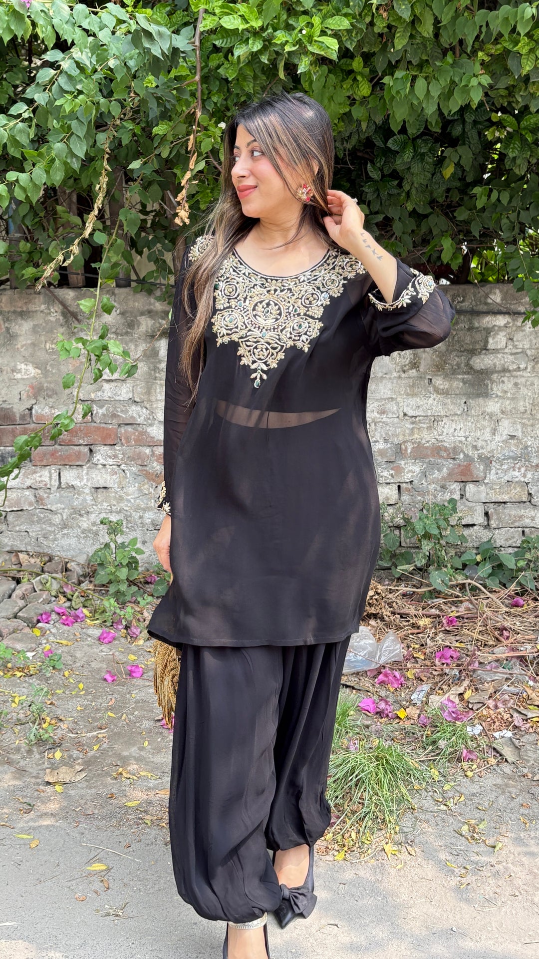 "Faiza"-ballon pants festive embellished  set