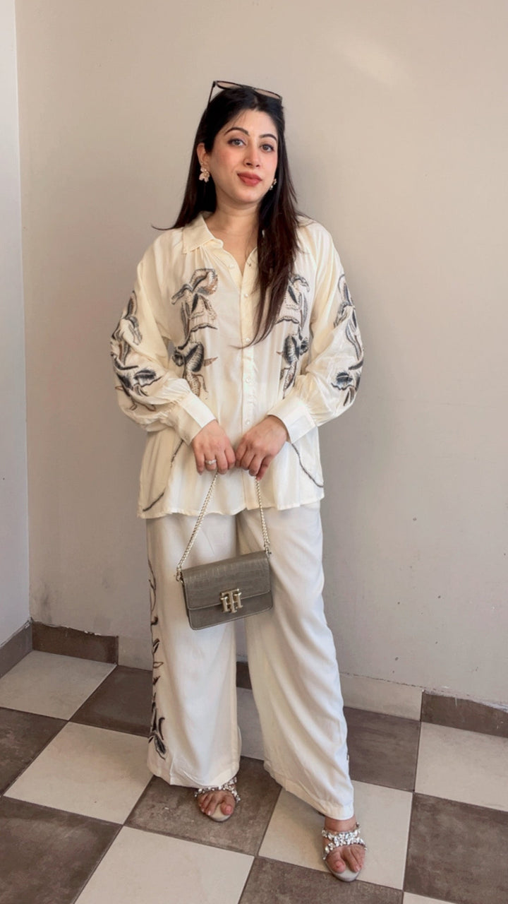 "AAFIYA"-SUMMER CO-ORD WITH HANDWORK DETAILING