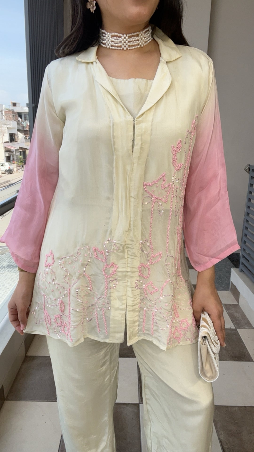 "SMITA"-CREPE HANDWORK CO-ORD WITH INNER