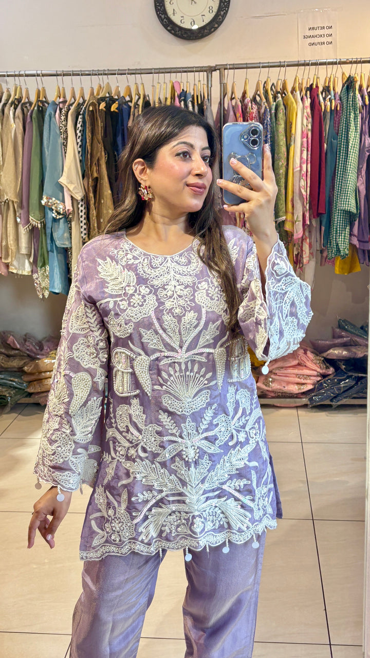 "ZOYA"-FESTIVE EMBELLISHED TWO PIECE SET