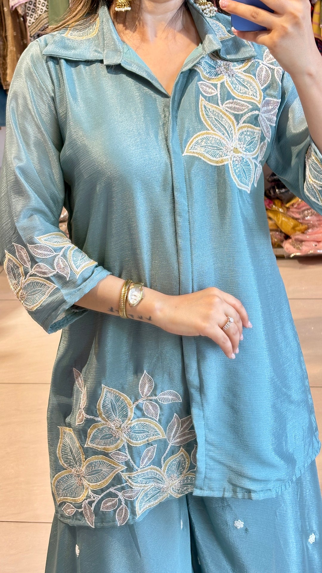 "meher"-festive embroidery two piece set