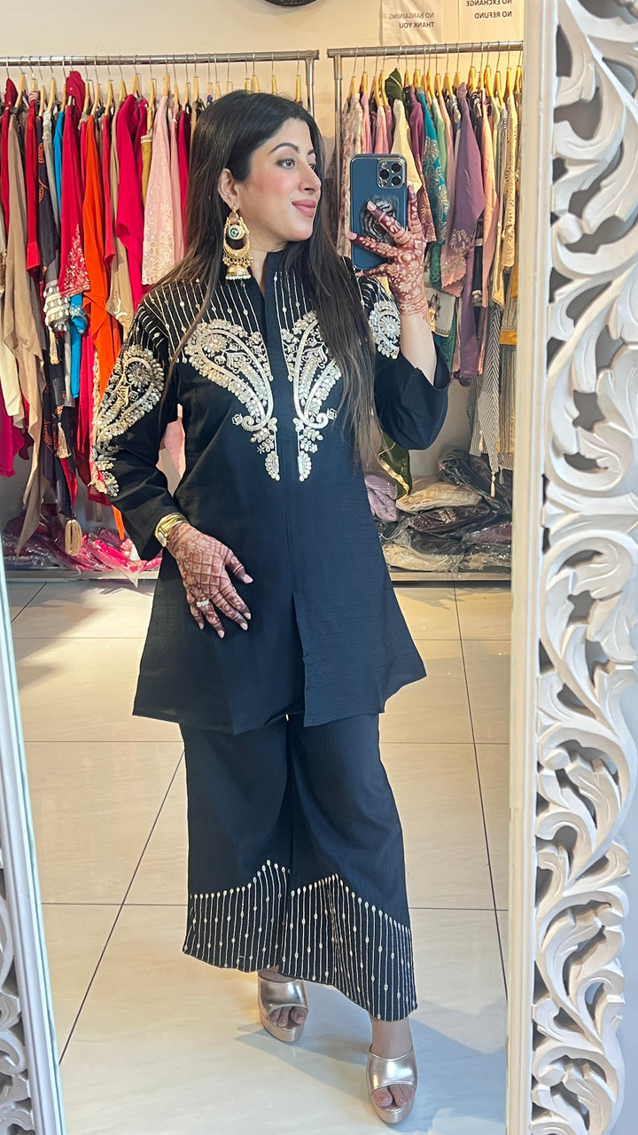 NORA-BLACK FESTIVE TWO PIECE CO-ORD