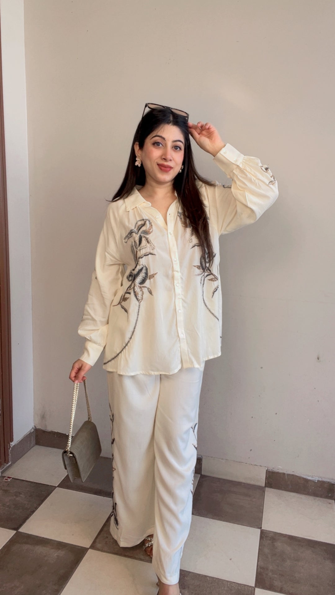 "AAFIYA"-SUMMER CO-ORD WITH HANDWORK DETAILING