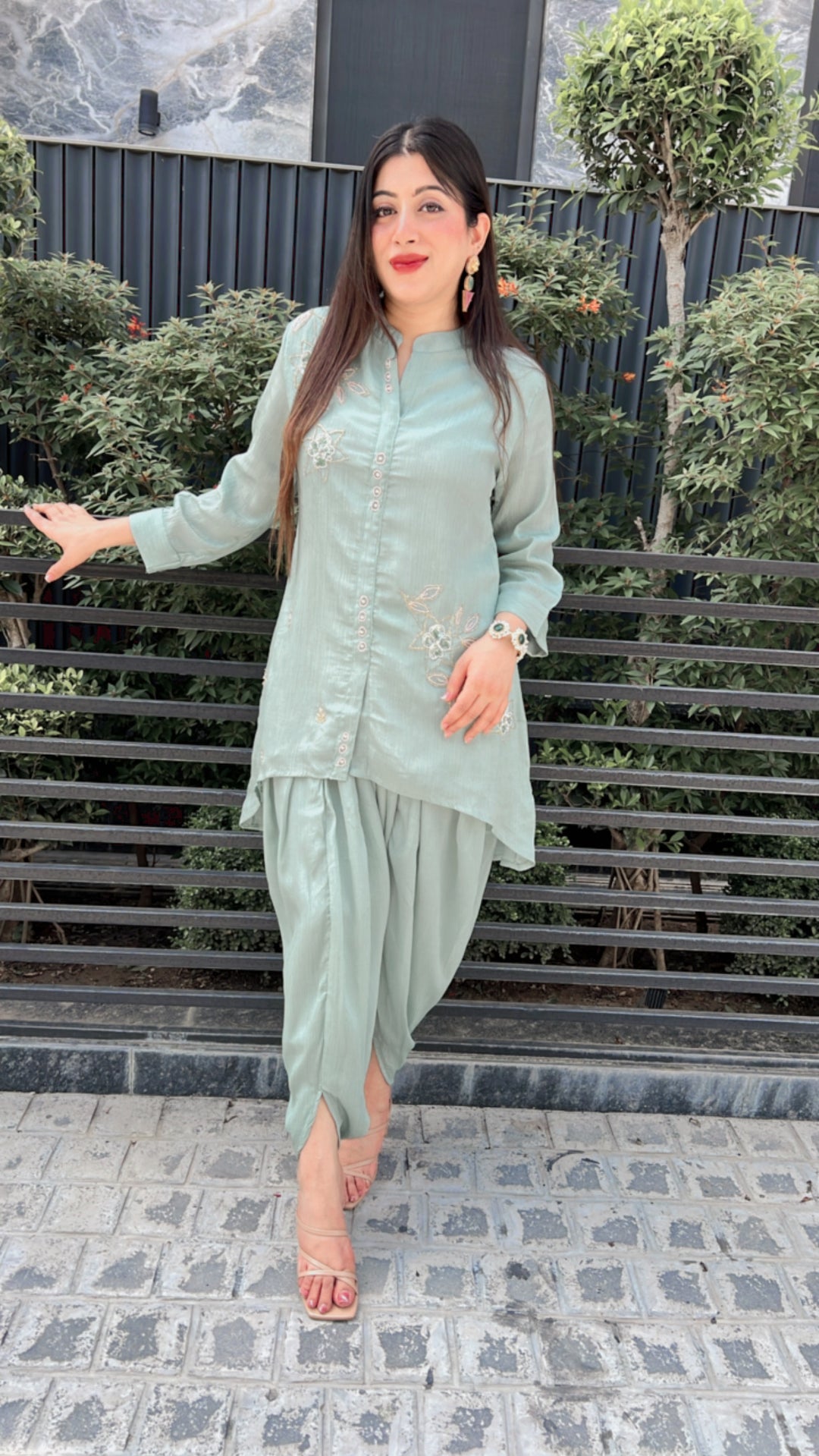 SEA GREEN TULIP PANTS CO-ORD