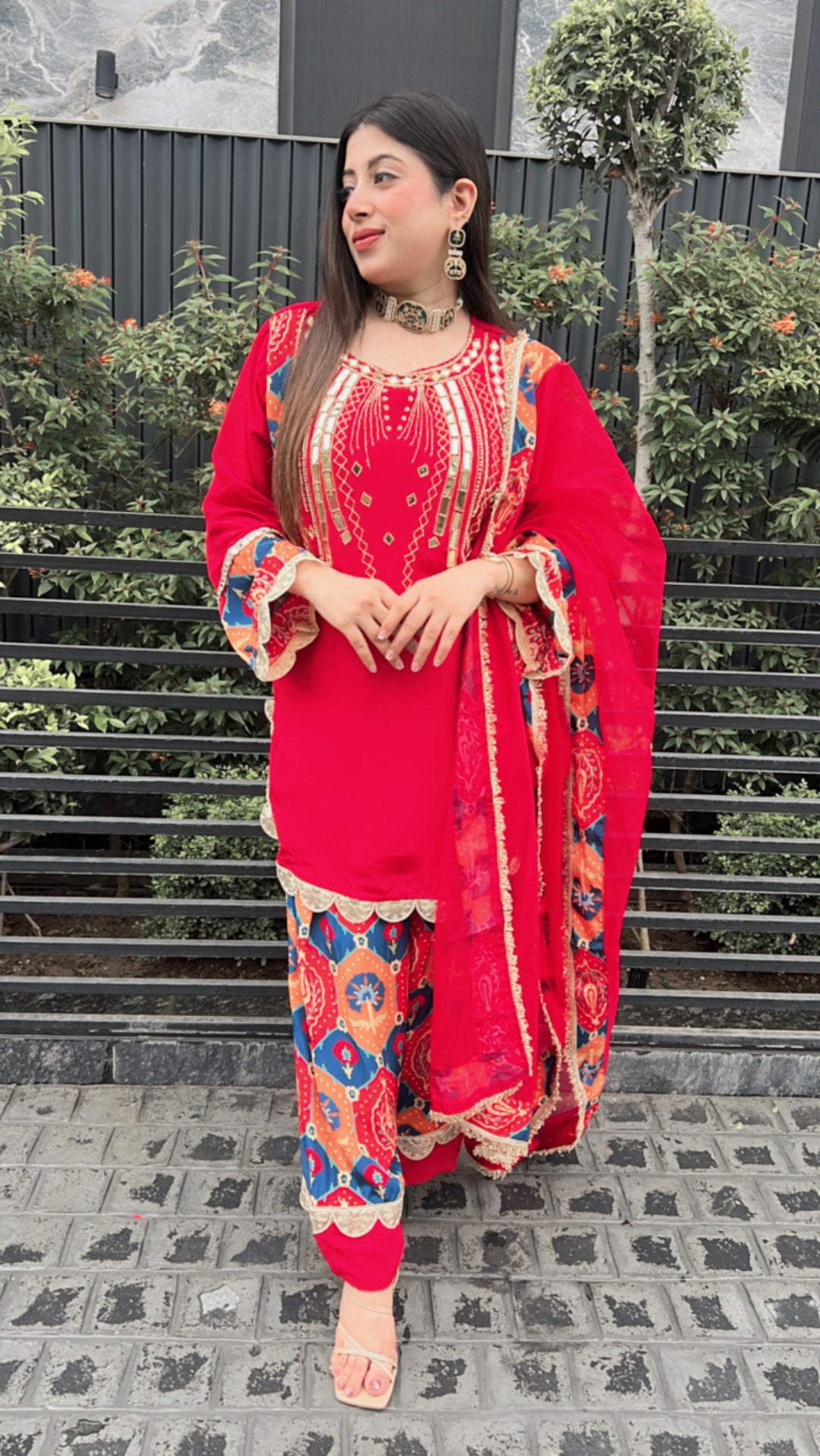 Farshi Salwar Handwork Festive Suit