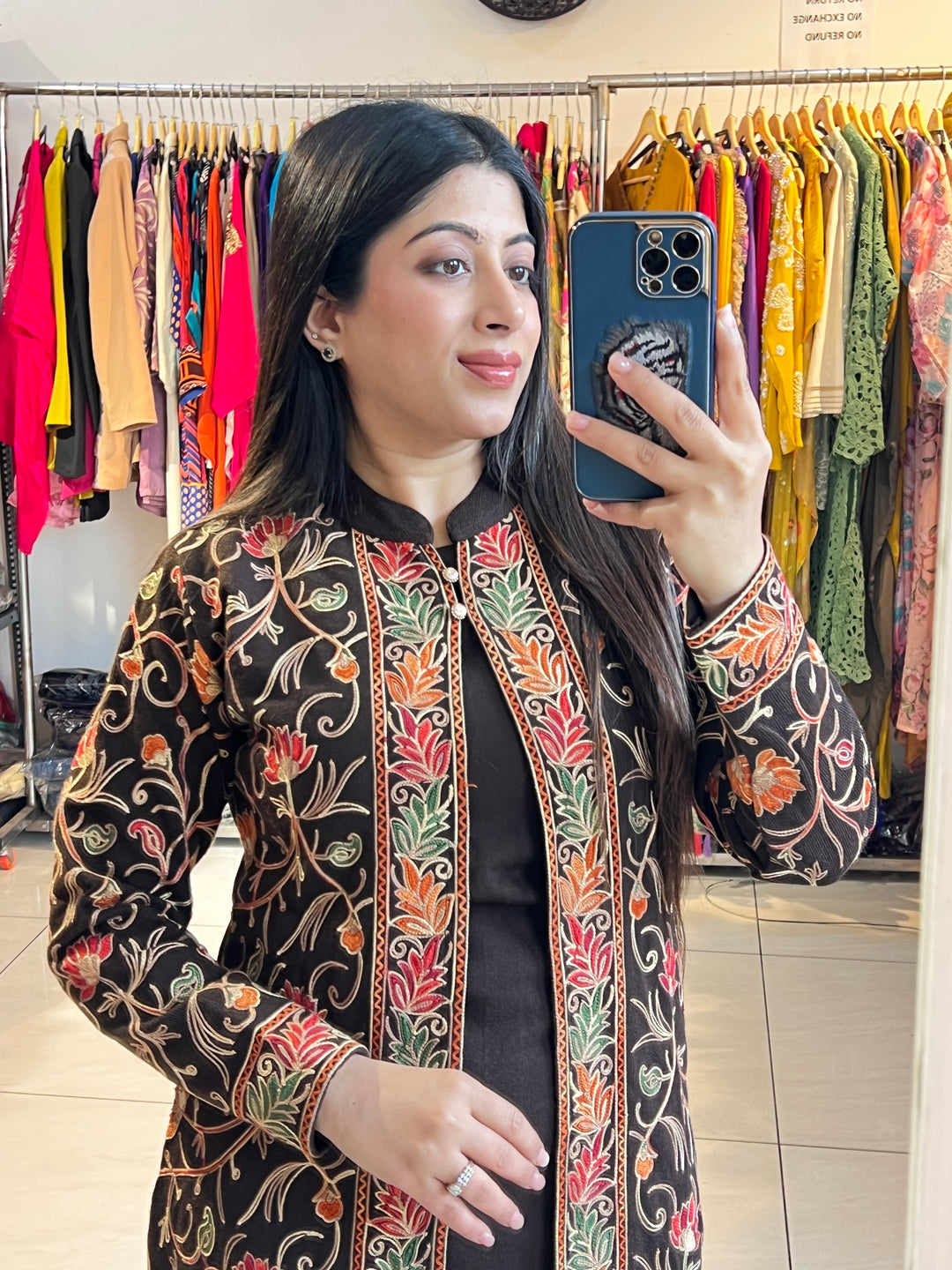 "TISHA"-Brown 3 PC WINTER EMBROIDERY CO-ORD