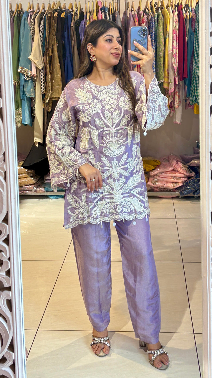 "ZOYA"-FESTIVE EMBELLISHED TWO PIECE SET