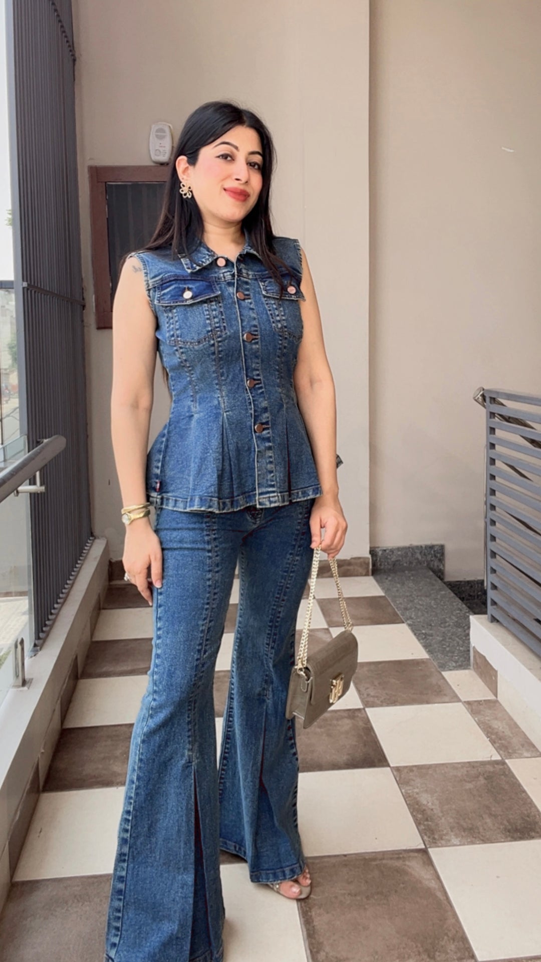 "ZYNA"-DENIM TWO PIECE SET