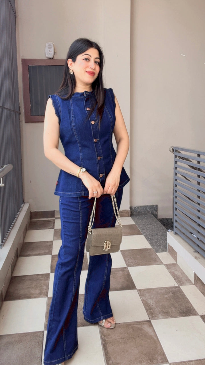 "ZYNA"-DENIM TWO PIECE SET