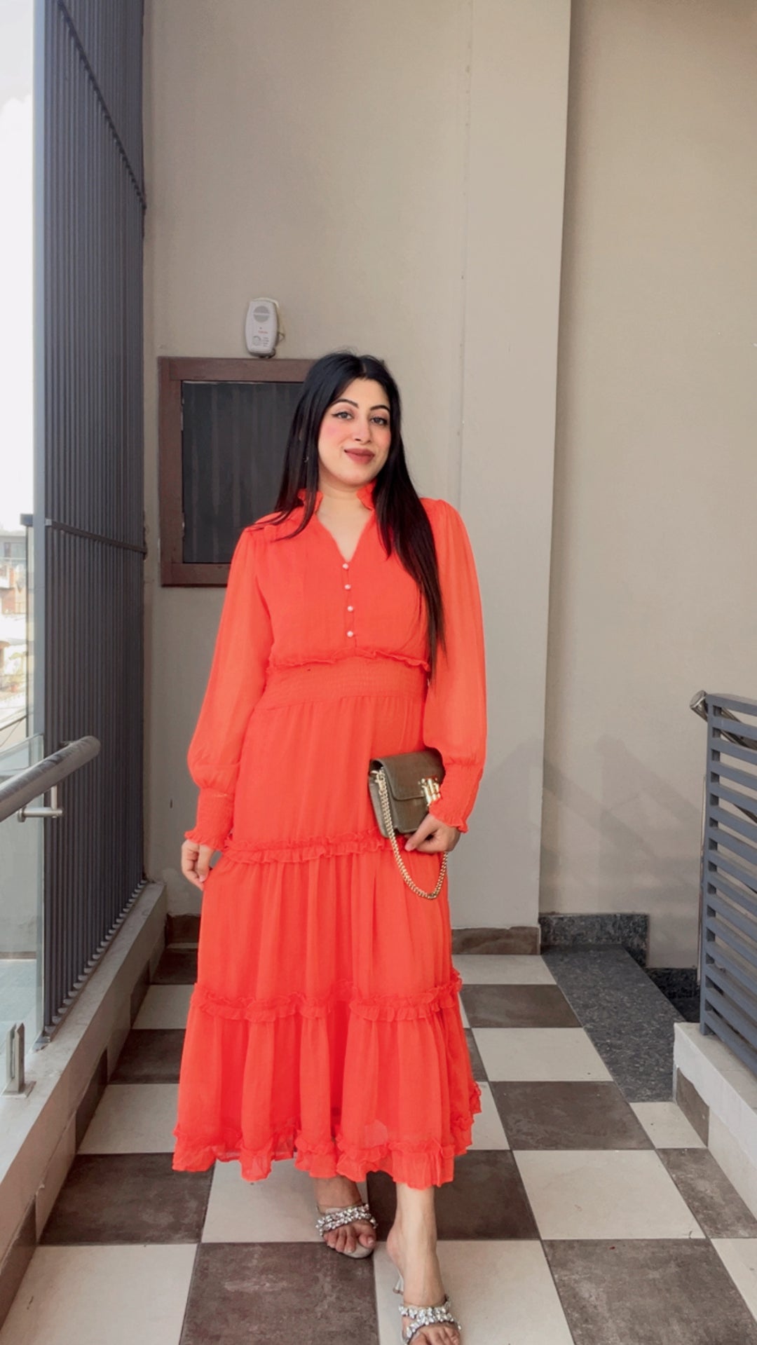 "NAZNEEN"-Textured Maxi Dress