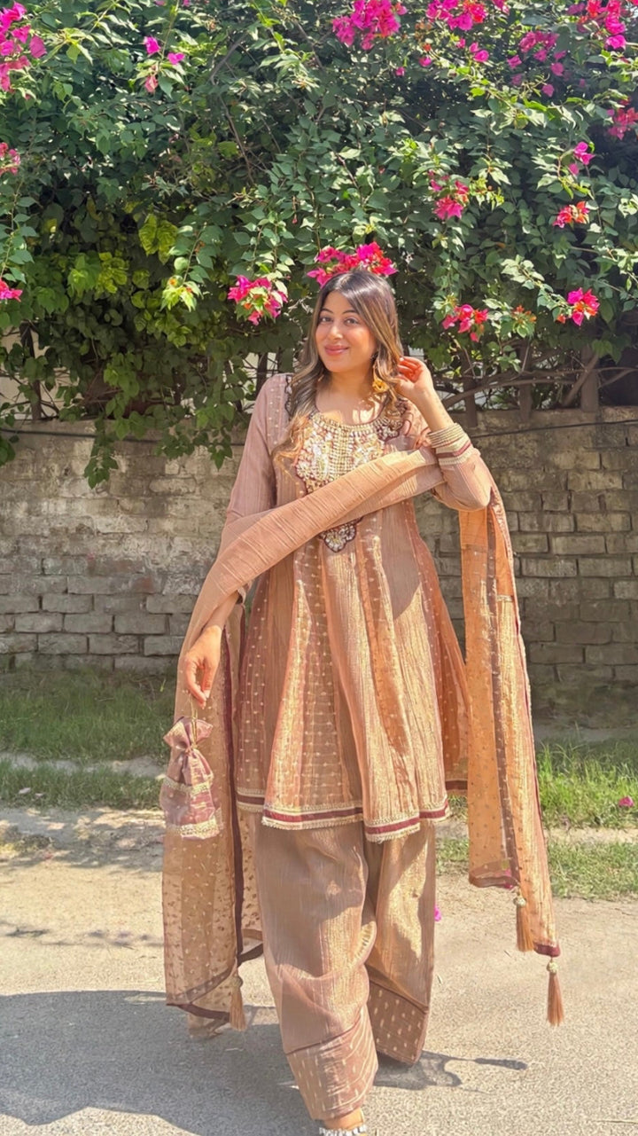 "Bushra"-festive three piece set