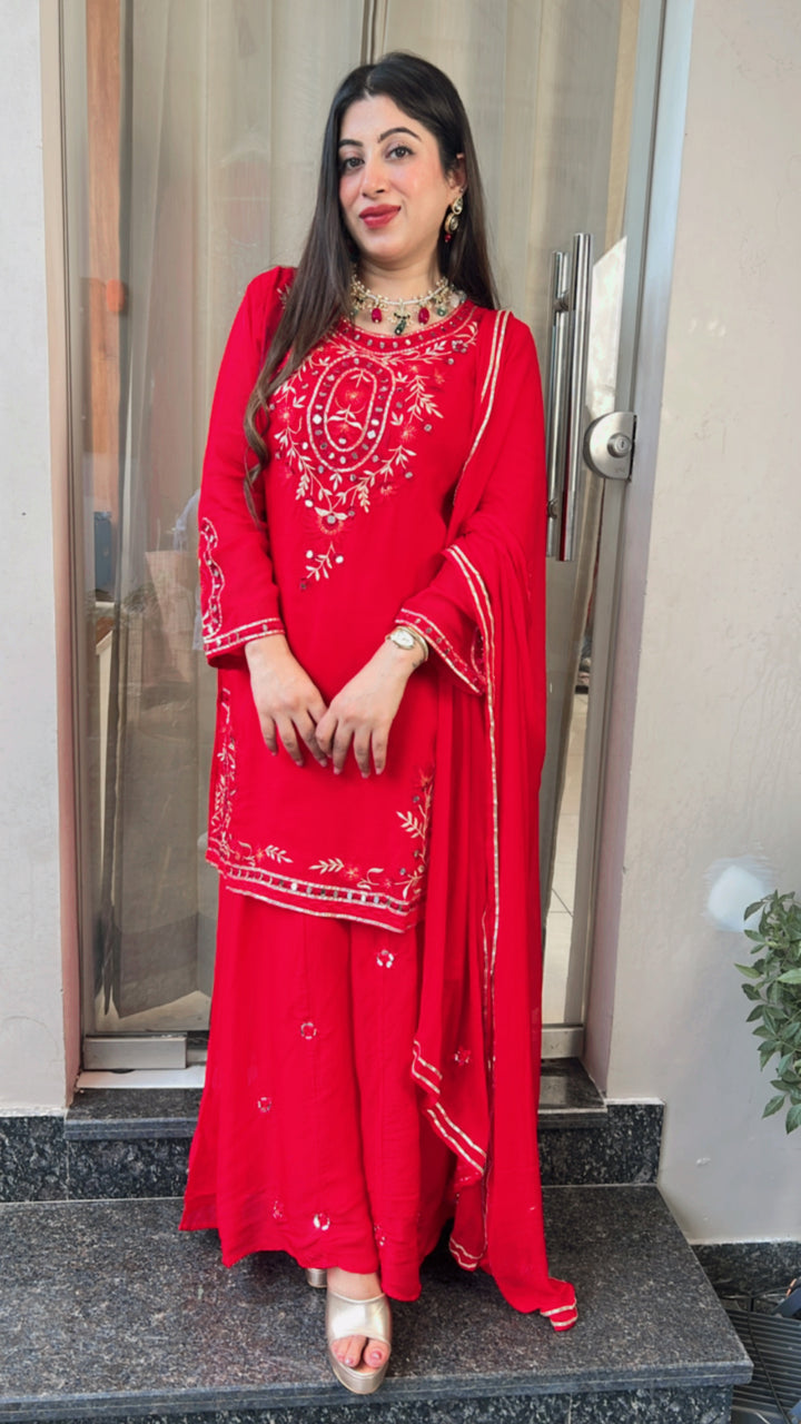 FARAH -KARVA THREE PIECE SUIT SET