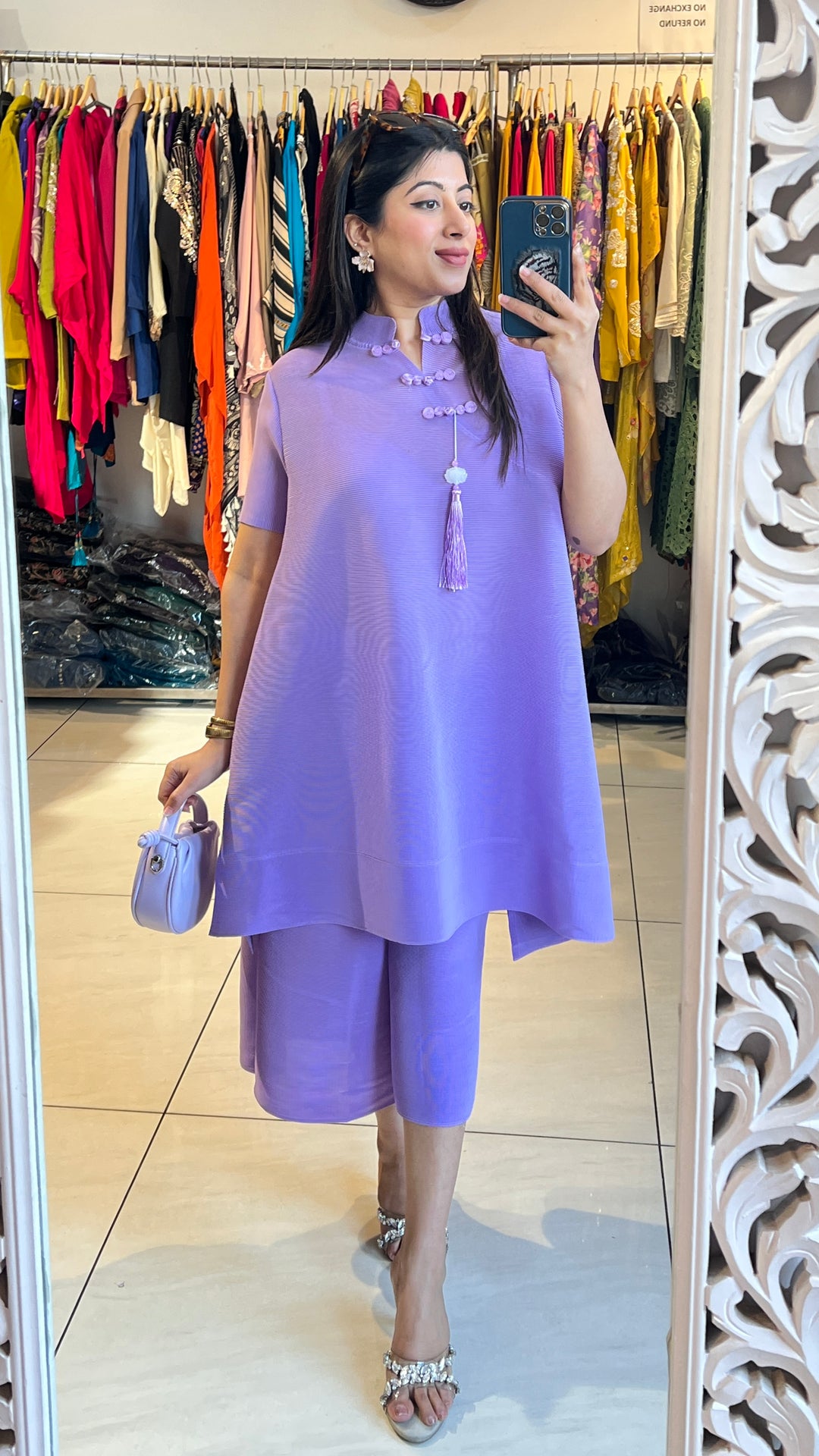 "SIMI"-LAVENDER PLEATED CO-ORD