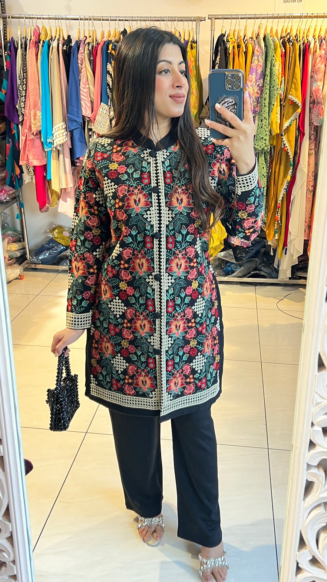 "ZAFAR"-3 PC WOOLEN EMBROIDERY CO-ORD