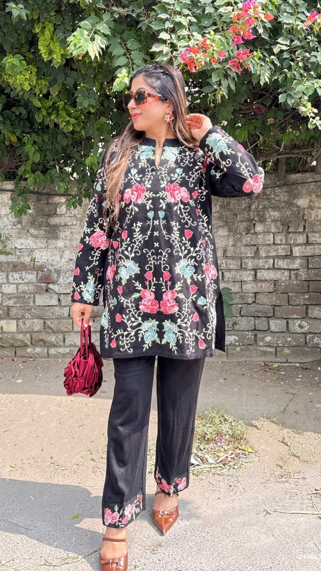 "ADIL"-FLORAL EMBROIDERY CO-ORD
