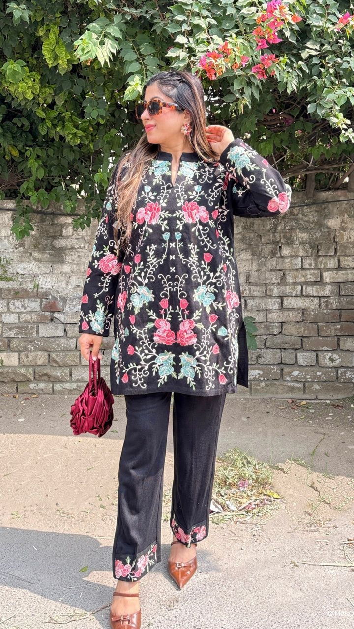 "ADIL"-FLORAL EMBROIDERY CO-ORD