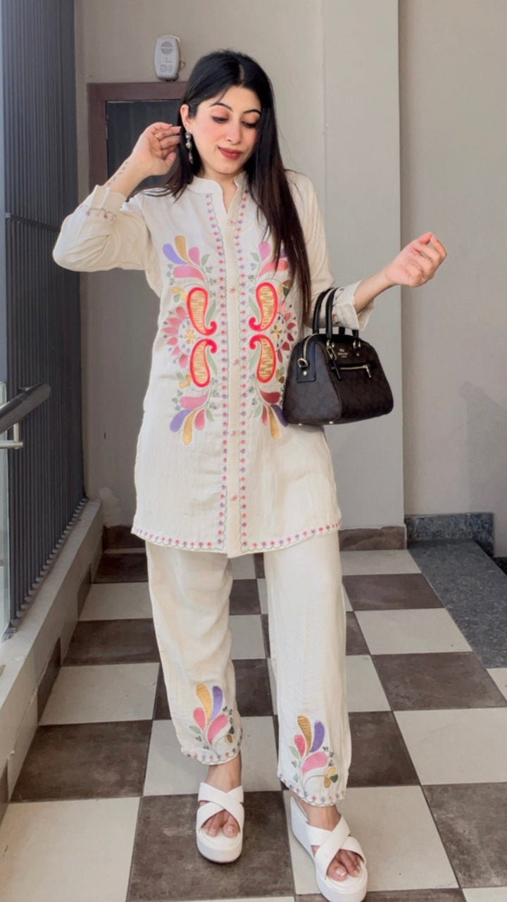 "ALYA"-FLORAL EMBROIDERY CO-ORD
