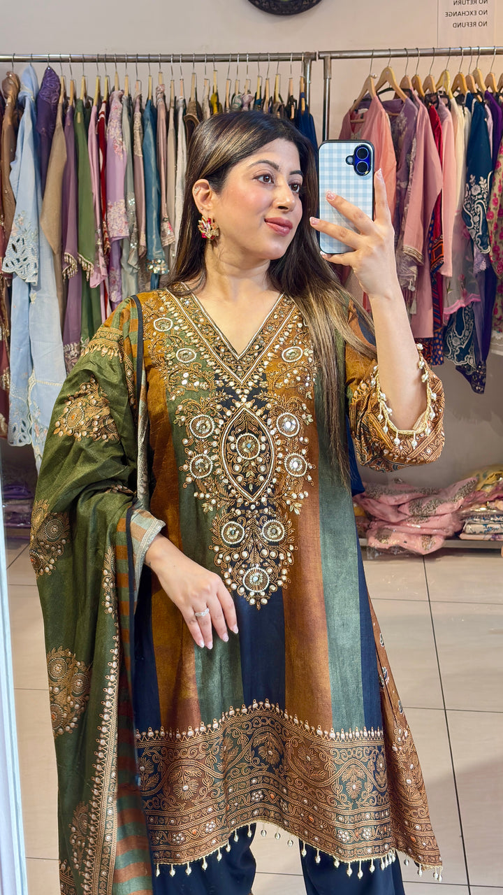 "kausar"-festive THREE PIECE SUIT SET