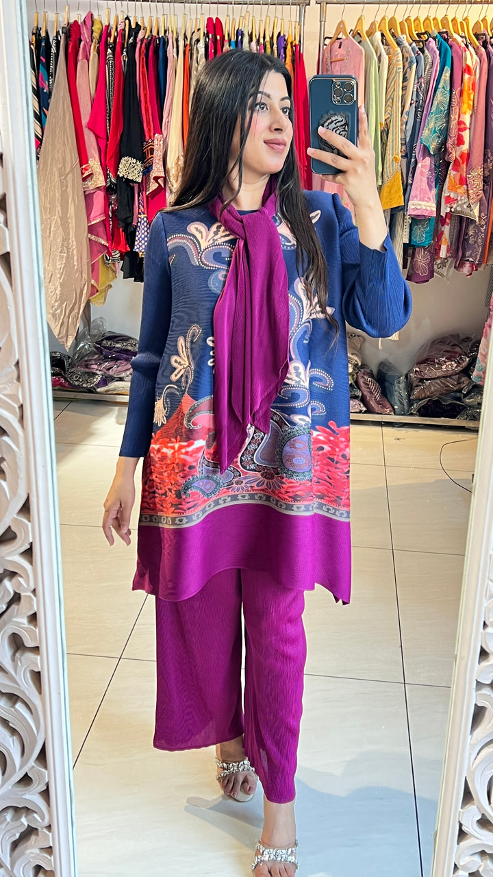 "VANI"-KOREAN CO-ORD WITH SCARF