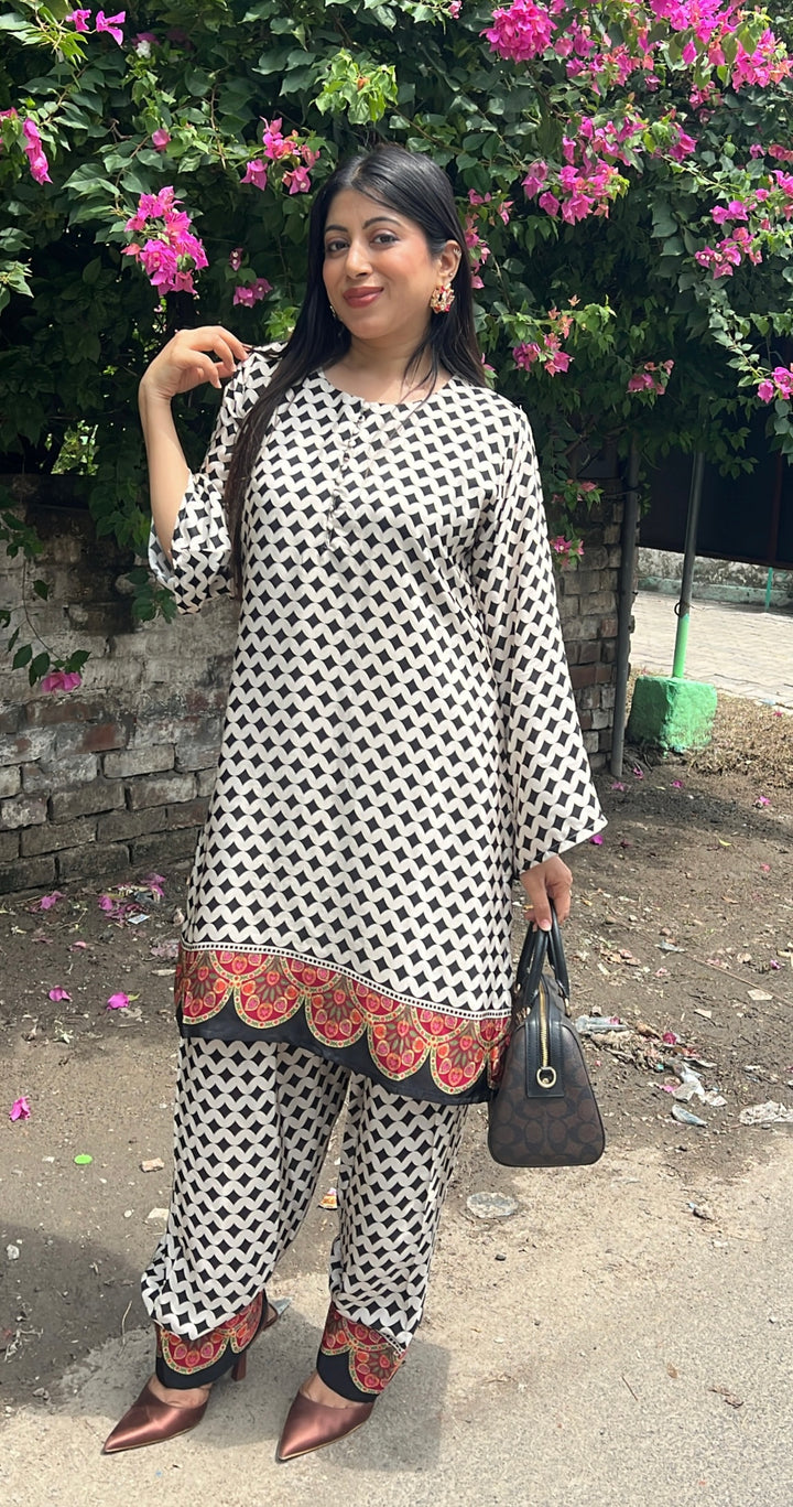 "VIBHA"-CREPE TWO PIECE SET