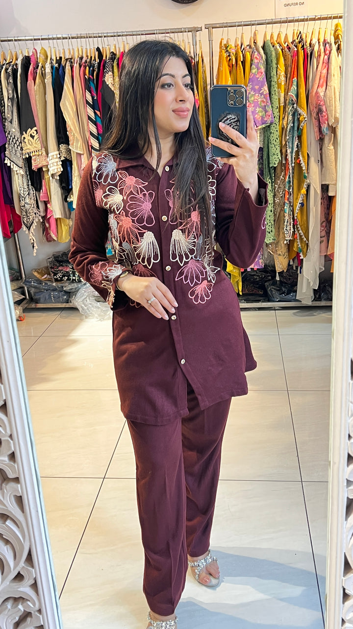 "AALIA"-FLORAL EMBROIDERY CO-ORD