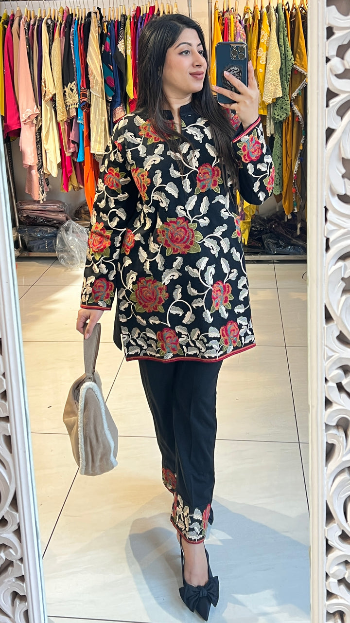 "KANGNA"-FLORAL EMBROIDERY WINTER CO-ORD