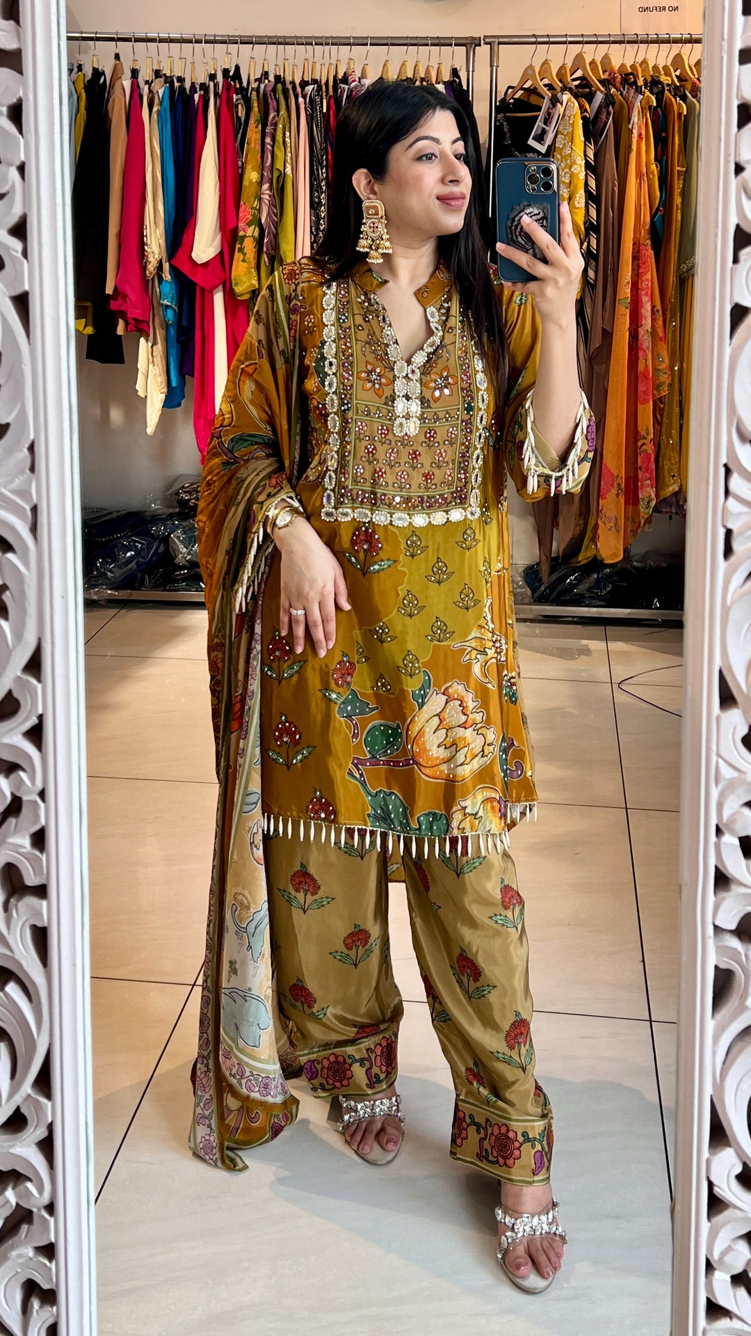 "AMBER"-FARSHI SALWAR CREPE SUIT